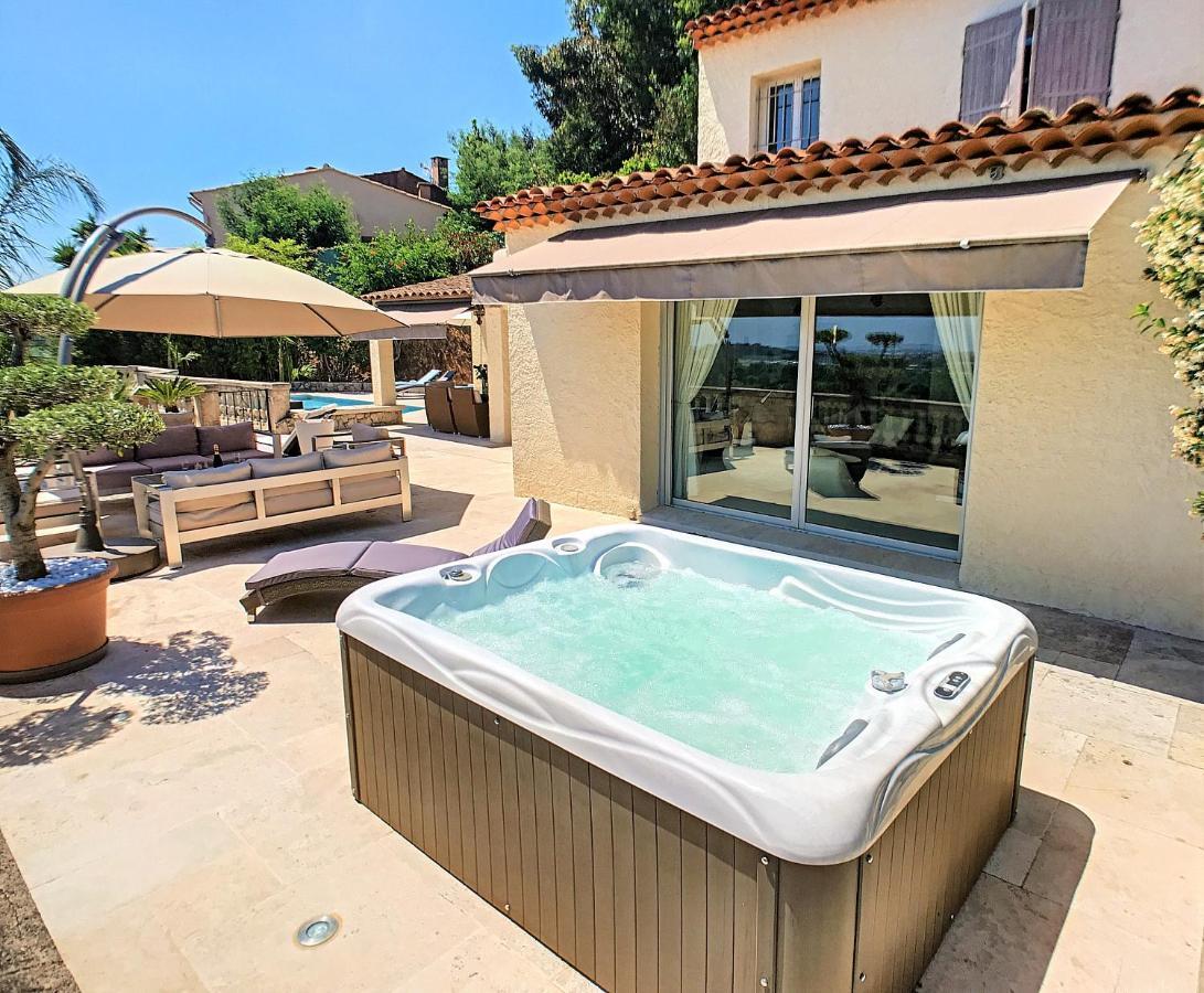 3 Bedrooms Villa Near Cannes - Pool & Jacuzzi - Sea View มองเดอลิเยอลานาปูล ภายนอก รูปภาพ