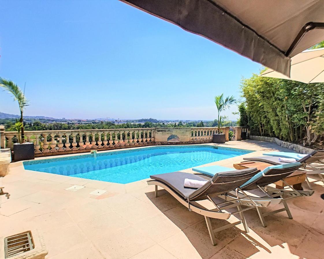 3 Bedrooms Villa Near Cannes - Pool & Jacuzzi - Sea View มองเดอลิเยอลานาปูล ภายนอก รูปภาพ