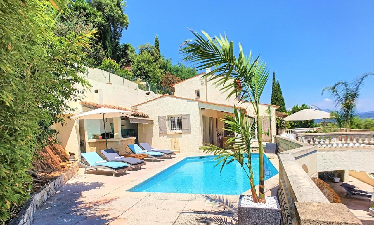 3 Bedrooms Villa Near Cannes - Pool & Jacuzzi - Sea View มองเดอลิเยอลานาปูล ภายนอก รูปภาพ