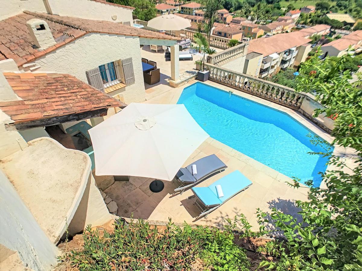 3 Bedrooms Villa Near Cannes - Pool & Jacuzzi - Sea View มองเดอลิเยอลานาปูล ภายนอก รูปภาพ